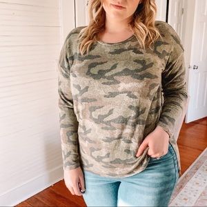 American Eagle Soft & Sexy Plush Camo Shirt